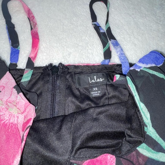 Lulu’s Elegant Bliss Black Dark Floral Print Ruffled Sleeveless Maxi Dress - Picture 5 of 10